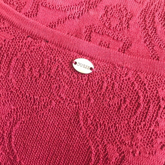 GUESS red bodycon mini dress 3/4 sleeve - Picture 5 of 6